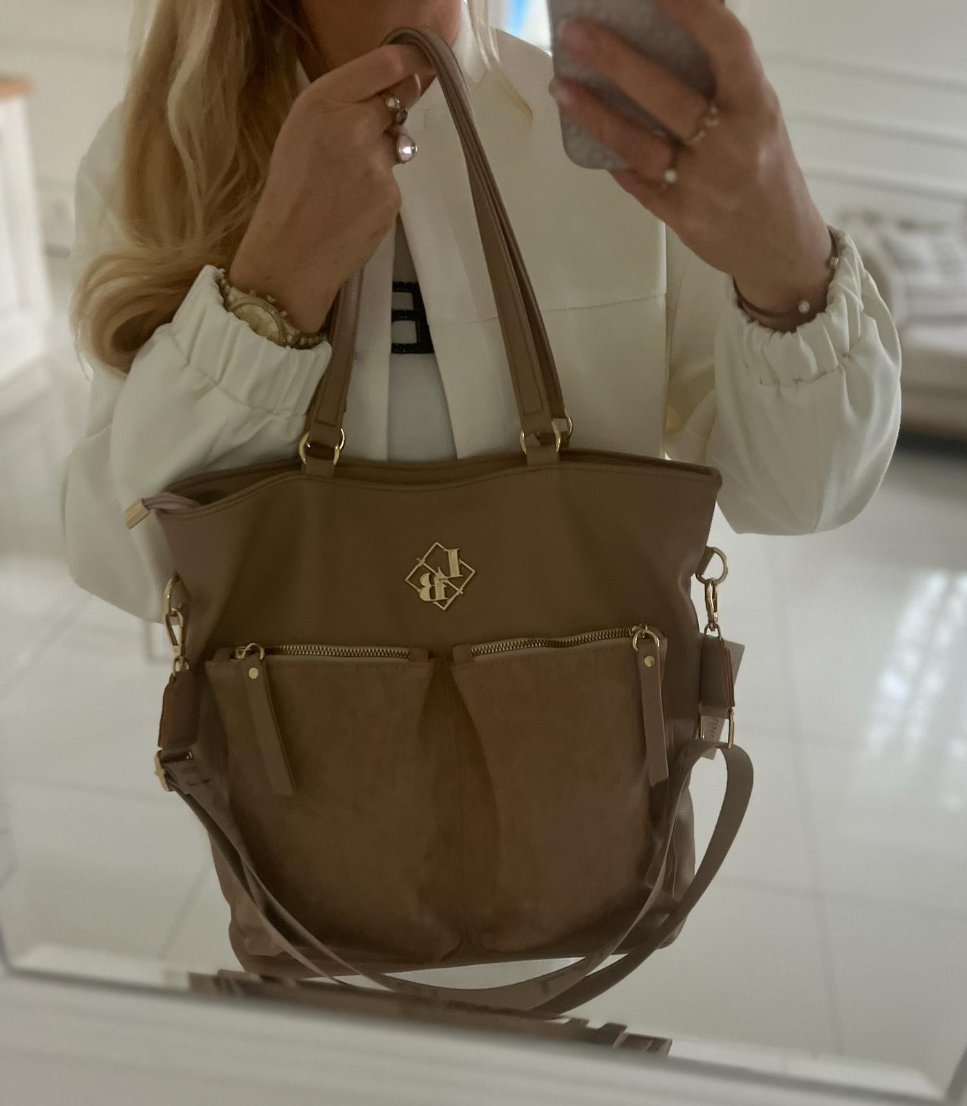 Beżowa shopperka Laury Biaggi - obrazek 5